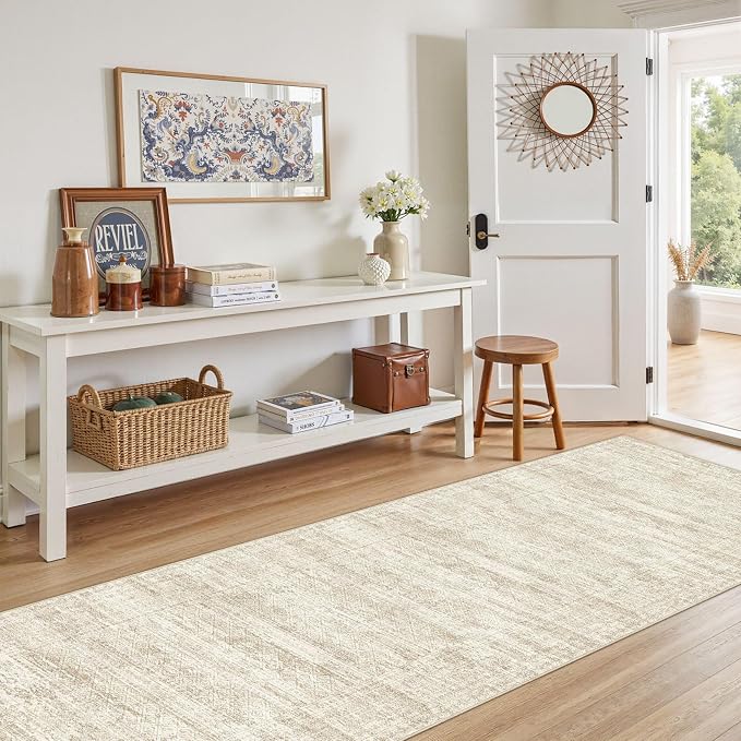 UERMEI 2x6 Washable Runner Rug for Hallway, Non Slip Low Pile Kitchen Carpet - Image 2