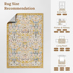 AMTOVO 9x12 Washable Area Rugs for Living Room, Non-Slip&Non-Shedding Floral - Image 7