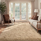 4x6 Ft Shag Beige Rugs for Bedroom Living Room, Ultra Soft Fluffy Furry Area by Cuzwlovita