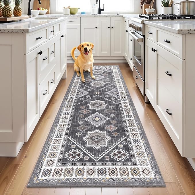 HEBE Washable Kitchen Rugs Runner 24"x72", Non Slip Hallway Runner Rug by HEBE