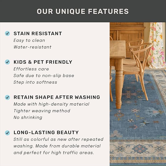 Hazo Haus Blue Boho 3x20 Extra Long Hallway Runner Rug - Image 5