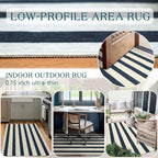 Blue and White Striped Entry Rug - Image 4