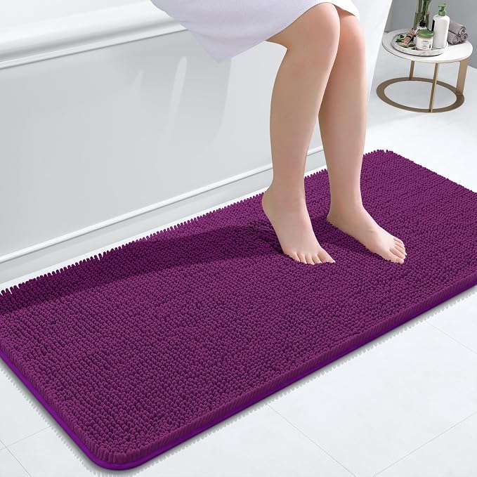 OLANLY Bathroom Runner Rugs 47x20, Extra Soft Absorbent Chenille Bath Rugs by OLANLY