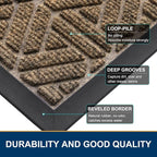 Smiry Front Door Mat Outside Entrance, Heavy Duty Sturdy Natural Rubber Doormat - Image 4