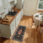 RELEANY Area Rugs Small 2'x4' Washable Non-Slip, Floral Vintage Distress - Image 2