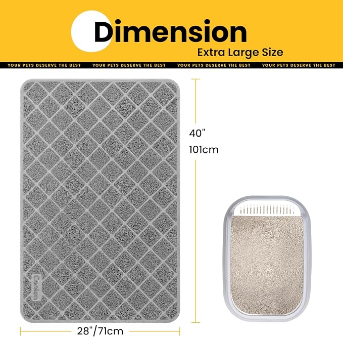 Conlun Cat Litter Mat Litter Trapping Mat, Less Waste Cat Litter Box Mat - Image 2