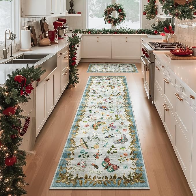 Machine Washable Rug Runners for Hallways: 2'6"x8' Kitchen Runner Stain - Image 9
