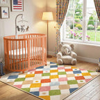 jinchan Macy Area Rug for Kids Room 5'x5' Square Rug Modern Colorful Nursery - Image 4