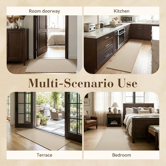 MontVoo Kitchen Rugs Non Slip Washable, Absorbent Braided Kitchen Mats - Image 6