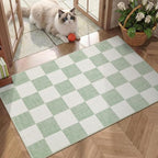 GarveeHome Checkered Sage Green 2x6 Washable Kitchen Runner Rus Geometric - Image 3