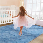 BENRON Light Blue Fluffy Rugs for Living Room Bedroom 4x6, Soft Plush Fuzzy - Image 3