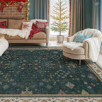 Hazo Haus Vintage Dark Green 6x9 Dining Room Rugs - Image 9