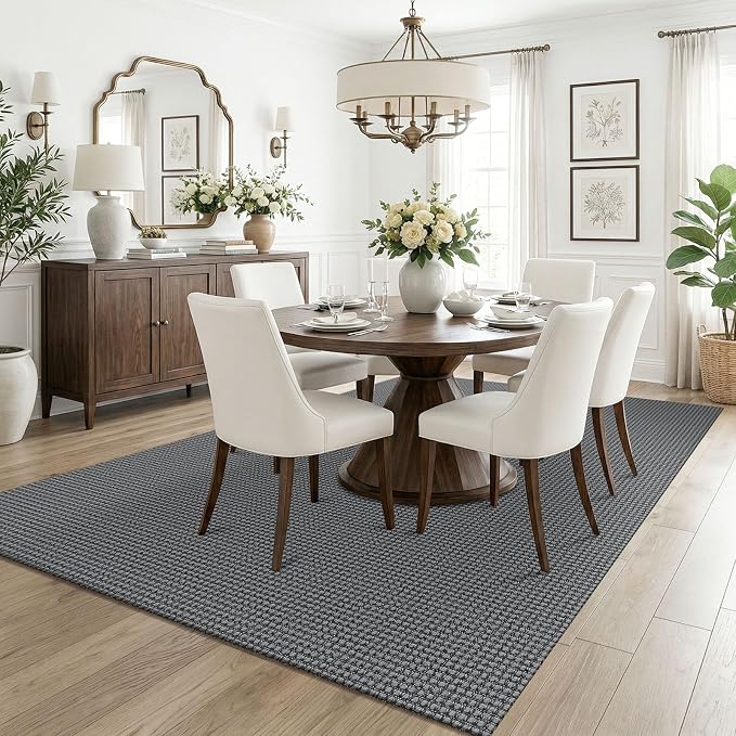 KOZYFLY Washable 5x7 Living Room Rug, Non Slip Woven Area Rugs, Braided Floor - Image 2