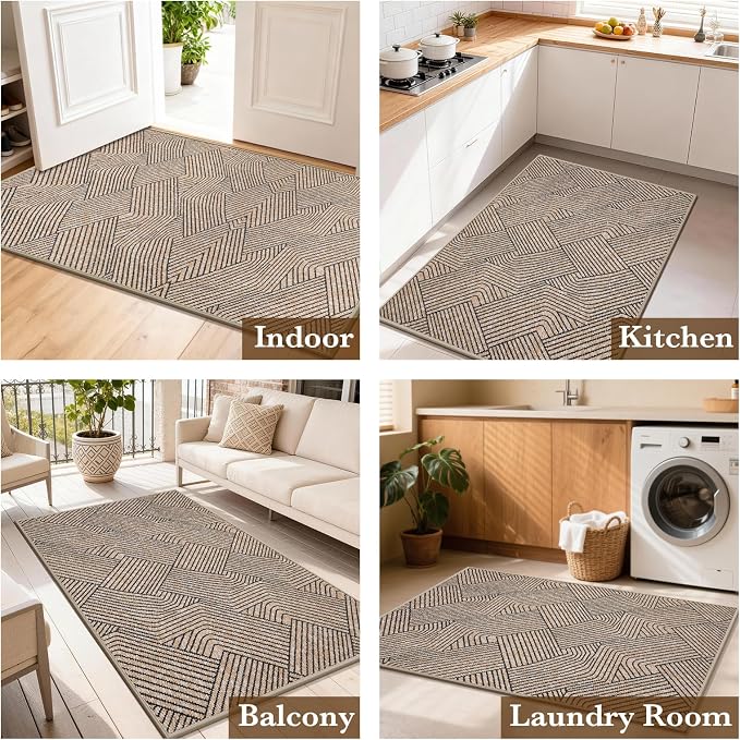 Indoor Door Mat 17"x30", Low-Profile Thin Welcome Front Door Mat Indoor Entrance - Image 7