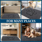 OLANLY Dog Door Mat for Muddy Paws 36x24, Paw Print Design, Absorbs Moisture - Image 8