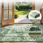 Lofus 8x10 Washable Rugs Non-Slip, Vintage Floral Area Rug - Image 7
