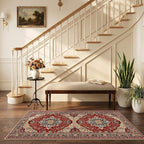 RELEANY Area Rugs Runner 2'6"x5' Washable Non-Slip, Floral Vintage Distress - Image 2