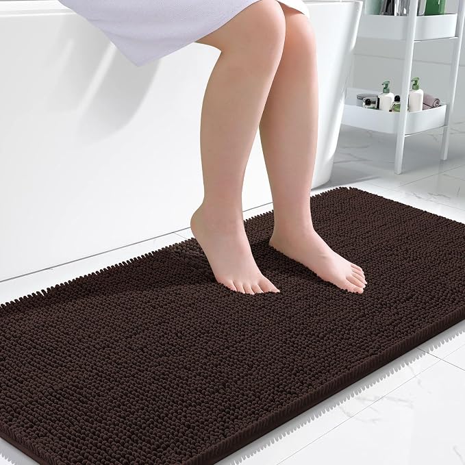 OLANLY Bathroom Runner Rugs 47x24, Extra Soft Absorbent Chenille Bath Rugs by OLANLY