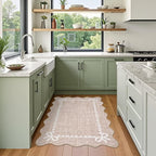 GarveeHome Scalloped Bow Rug for Kitchen Floor, Solid Camel Rug for Dorm - Image 4
