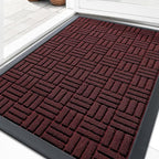 OLANLY Front Door Mat Outside Entrance 33x21, Heavy Duty Sturdy Natural Rubber by OLANLY