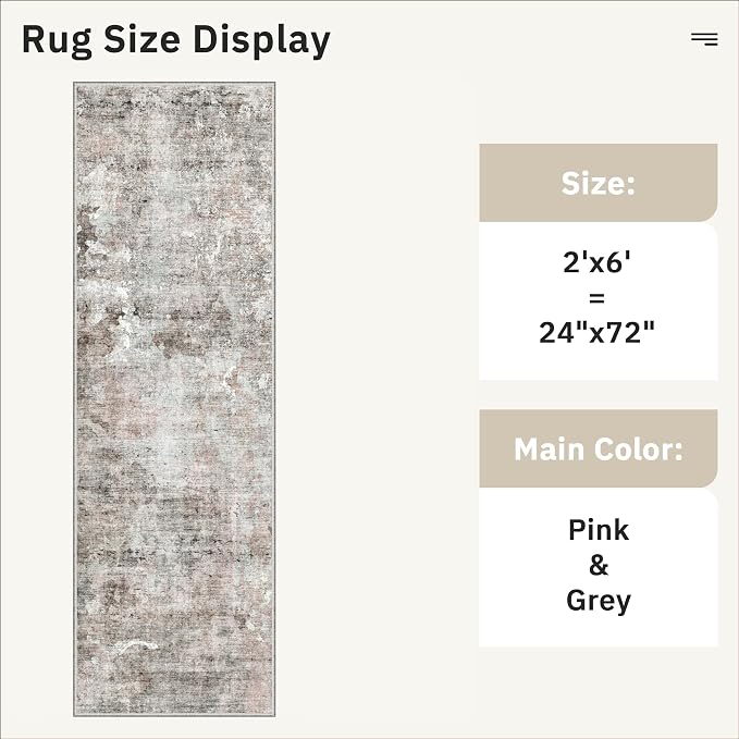 Soalmost Runner Rug 2x6 Washable Non-Slip Kitchen Runner Rugs - Image 5