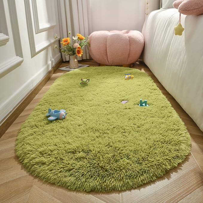 LOCHAS Bedroom Rug 2.6' x 5.3', Soft Oval Throw Rugs Carpet - Image 6