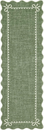 GarveeHome Scalloped Bow Rug for Living Room, Solid Green Rug for Dorm - Image 4