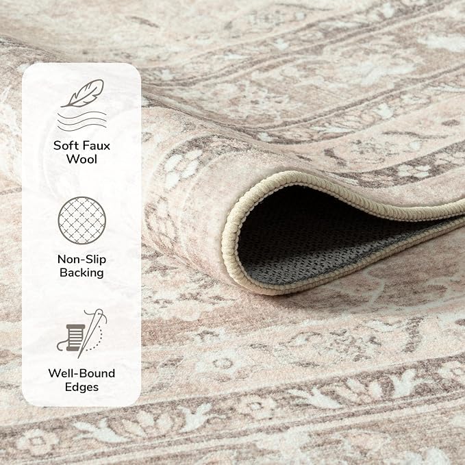 Lessymo 5x7 Area Rugs for Living Room, Machine Washable Non Slip Rug, Soft Low - Image 5