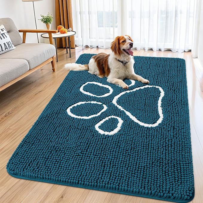 Smiry Dog Door Mat for Muddy Paws, Absorbent Dirt Trapper Non Slip Quick Dry by Smiry