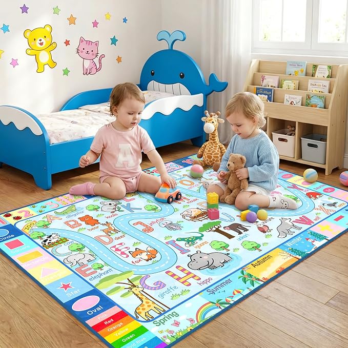 Educational ABC Alphabet Area Rug, 2.5x4 Feet Non-Slip Kids Rugs by HBUFBUQ