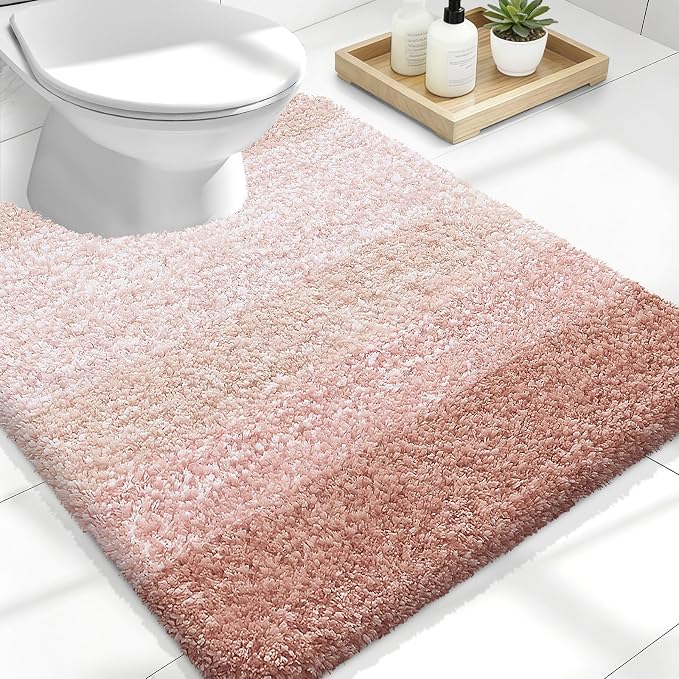 OLANLY Luxury Toilet Rugs U-Shaped 24x20, Extra Soft and Absorbent Microfiber by OLANLY