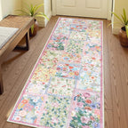 LIVEBOX Pink 2 x 6 Runner Rug for Hallways, Patchwork Washable Rug for Bedroom by LIVEBOX