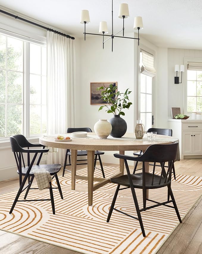 Lahome Abstract Washable Rugs 5x7, Non Slip Soft Living Room Rugs Ultra-Thin - Image 5