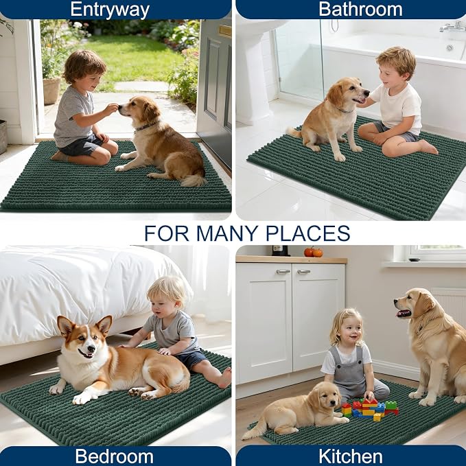 OLANLY Dog Door Mat for Muddy Paws 59x20, Ultra Absorbent Chenille Mud Doormat - Image 8