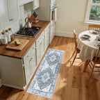 RELEANY Area Rugs Runner 2'x5' Washable Non-Slip, Floral Vintage Distress - Image 2