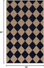 Lahome Colette Checkered Easy Jute Entry Rug, 3x5 Black Outdoor Patio Rug - Image 2