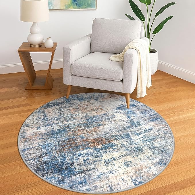 IOHOUZE Round Area Rug 5 Ft Circle Entryway Rugs Round Washable Door Mat Indoor by iOhouze