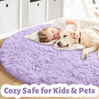 Amdrebio Light Purple Circle Round Rugs 4Ft - Image 3