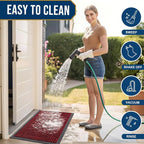 Smiry Front Door Mat Outside Entrance, Heavy Duty Sturdy Natural Rubber Doormat - Image 6