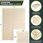 ProsourceFit Exercise Puzzle Mat 1/2-inch, EVA Interlocking Foam Floor Tiles - Image 2