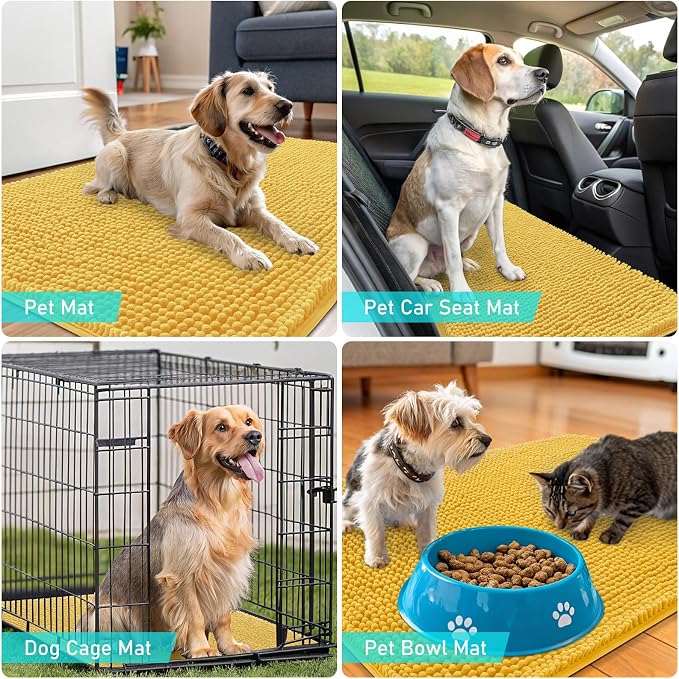 OLANLY Dog Door Mat for Muddy Paws 50x30, Absorbs Moisture and Dirt, Absorbent - Image 7