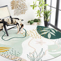 Lahome Green Washable Round Rug - 7Ft Round Area Rug by Lahome