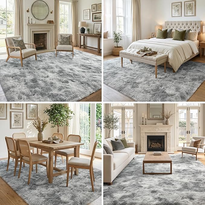 8x10 Ft Extra Large Shag Rugs for Living Room, Tie Dyed Ultra Soft Fluffy Furry - Image 4