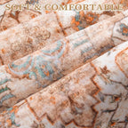 SERISSA Boho Area Rug 5x7 Peach Cream, Washable Large Rugs - Image 4