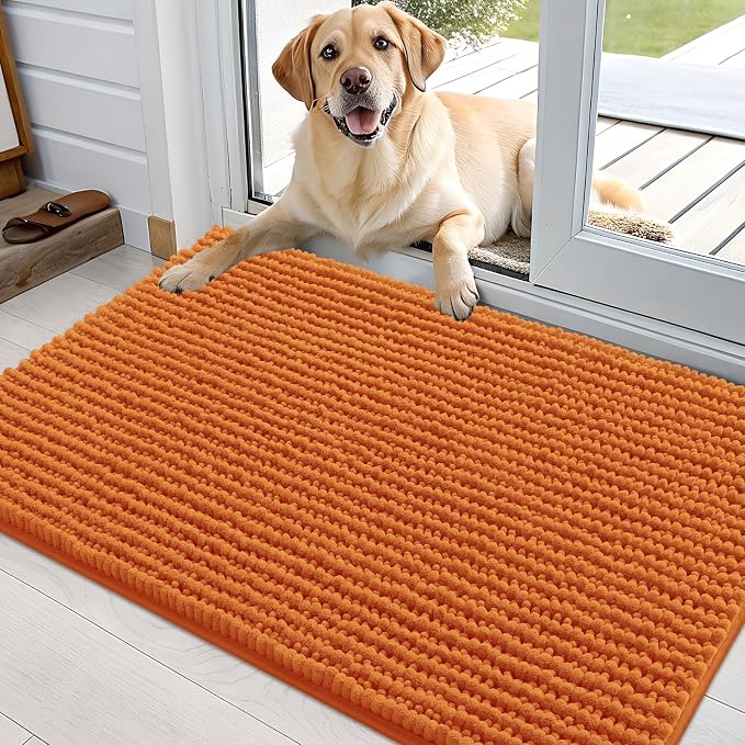 OLANLY Dog Door Mat for Muddy Paws 36x24, Ultra Absorbent Chenille Mud Doormat by OLANLY