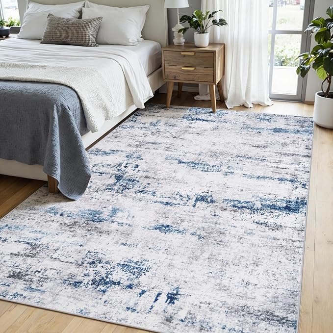 Area Rugs 6x9 Living Room: Large Modern Abstract Washable Rug Soft Anti-Skid - Image 3