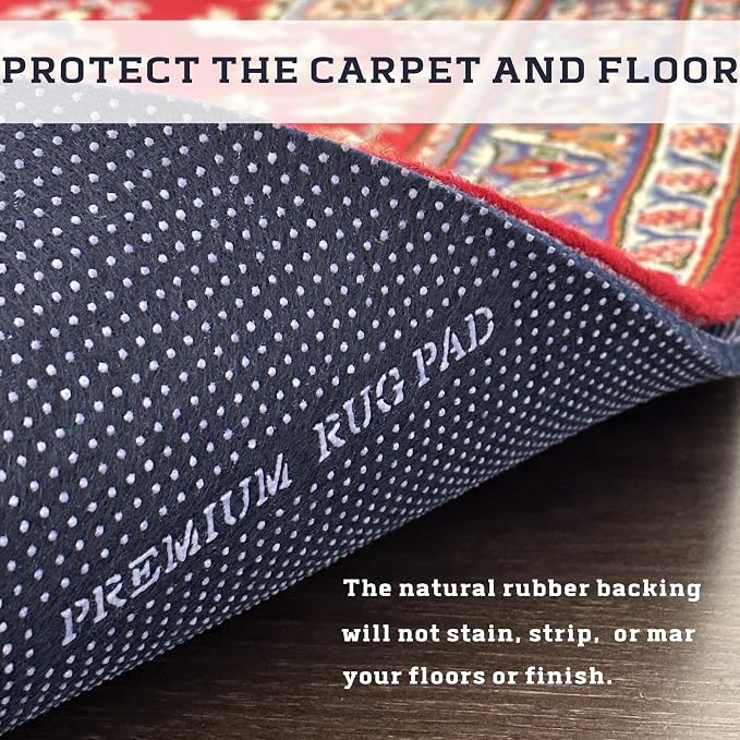 DELLUNA Non-Slip Area Rug Pad 9'x12', 3/8" Thick Double Side Rubber + Felt - Image 7