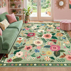 RELEANY Floral 6x9 Area Rugs Washable Print Boho Cute Carpet Non Slip Flower - Image 9