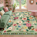 RELEANY Floral 5x7 Area Rugs Washable Print Boho Cute Carpet Non Slip Flower by RELEANY