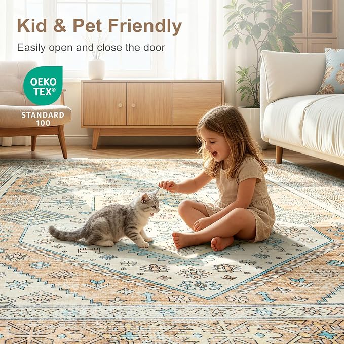 Lofus Vintage Living Room Rugs 8x10, Soft Machine Washable Area Rug - Image 5